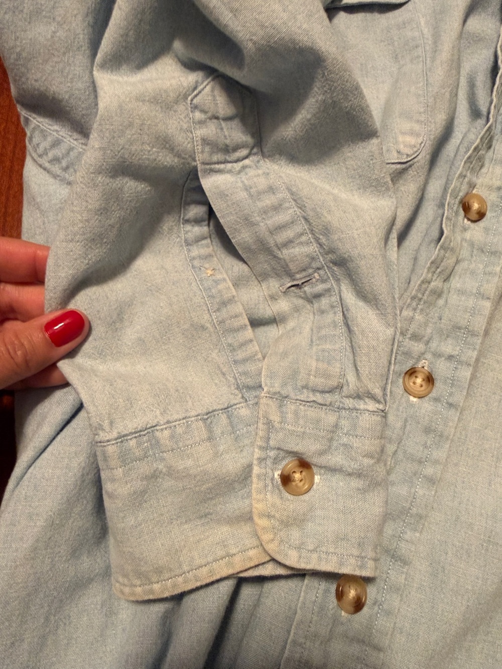 SEE PHOTOS Vintage Ralph Lauren Polo Sportsman Duck Button Denim Shirt XL - Picture 6 of 12